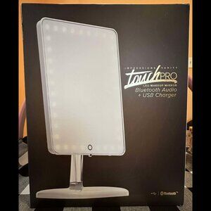 New TouchPro LED Makeup Mirror with Bluetooth Audio Speaker & USB Charger